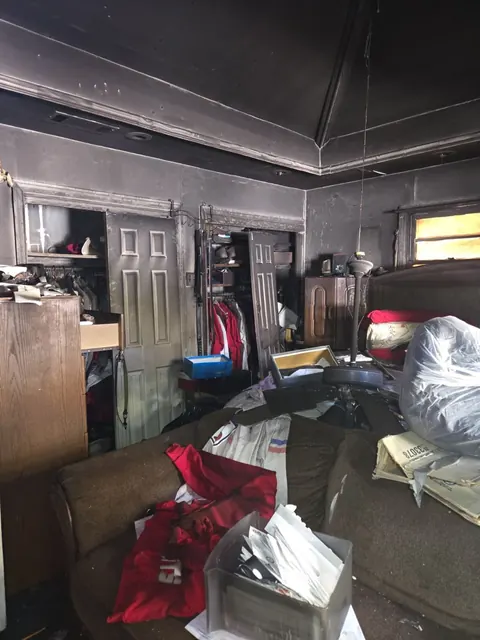 Occupied-room contents and finishes affected by heavy smoke residue